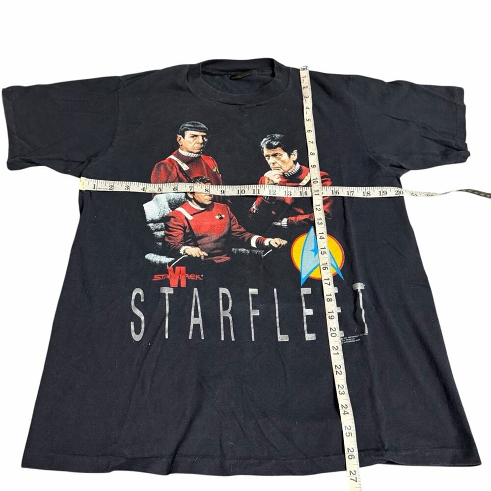Vintage 1991 Star Trek Starfleet Single Stitch T-Shirt Size Large - Picture 2 of 7